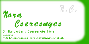 nora cseresnyes business card